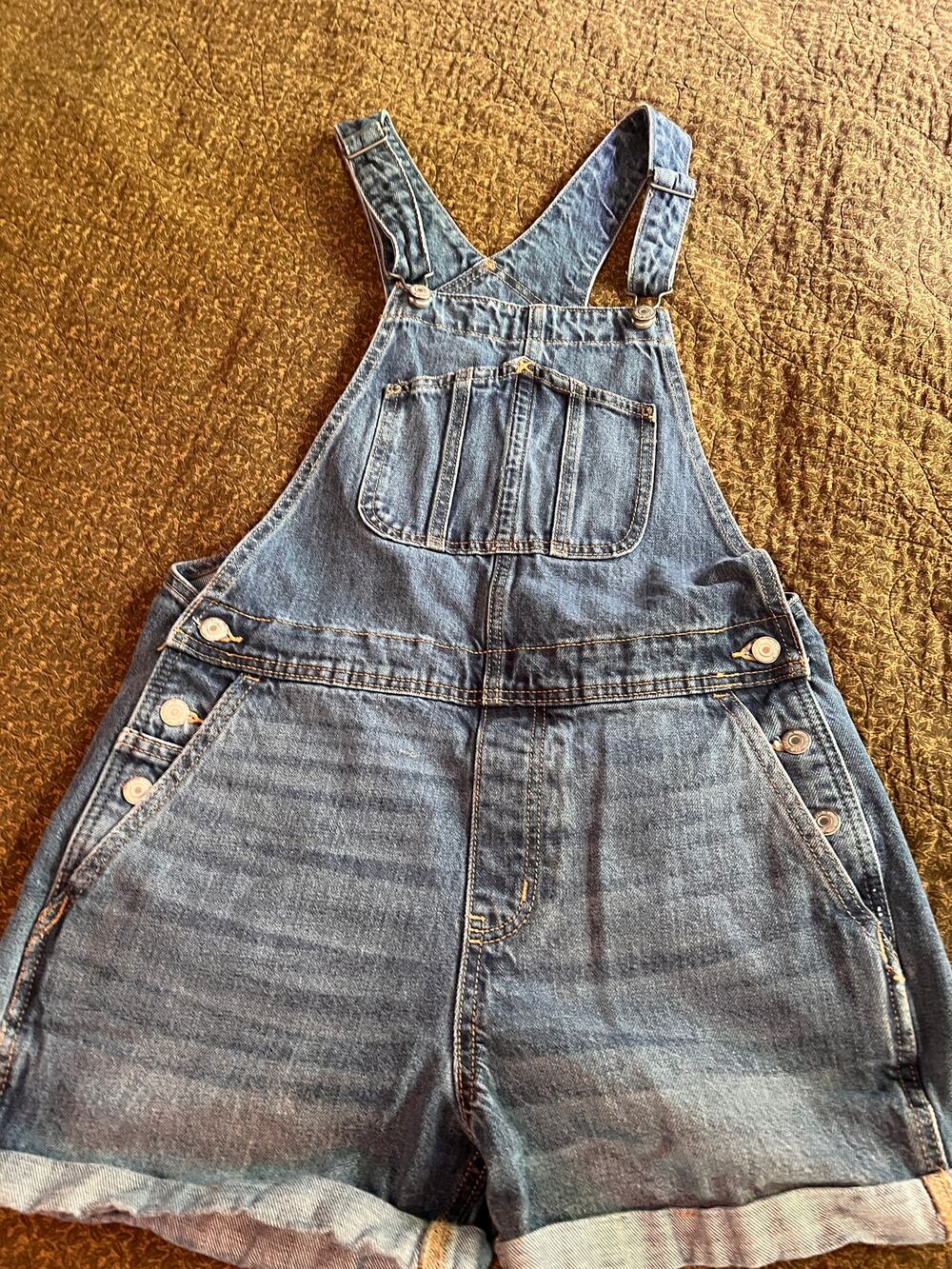 Old Navy overall shorts dungarees cotton denim blue classic casual Summer